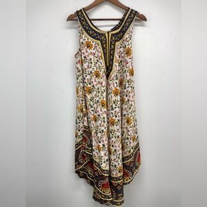 7 Islands One Size Women’s Multicolor Floral Bohemian Sleeveless Dress NWT